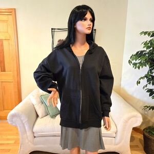 Hanes Her Way Black Hooded (Hoodie) Sweatshirt, Size Large